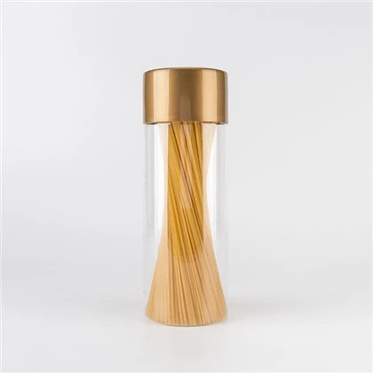 Frasco de plástico dourado de 37 onças com tampas