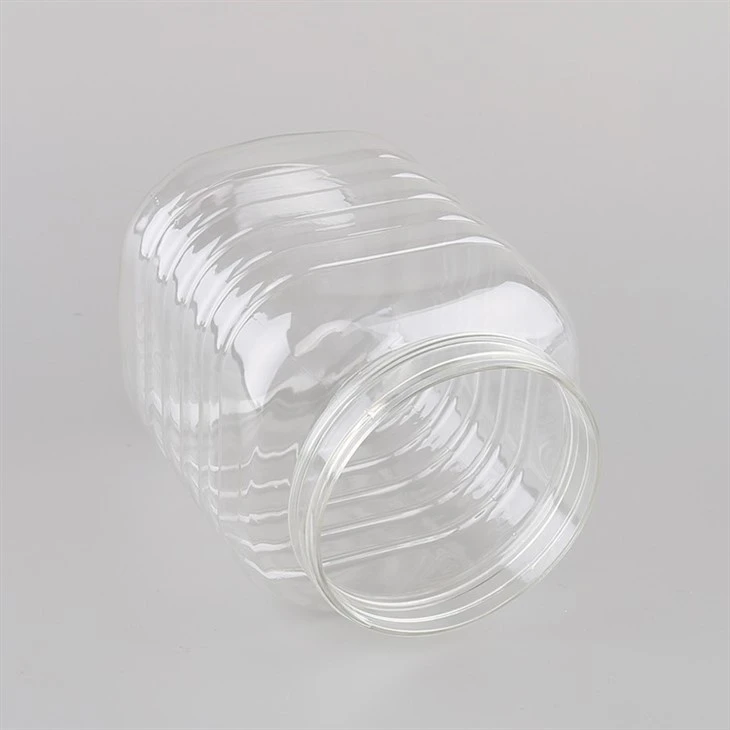 1100ml Plastic Square Jars With Green Lids Free Sample
