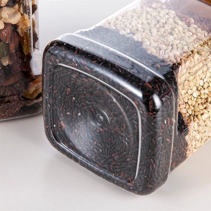 Black Square Clear Jars With Screw Lids