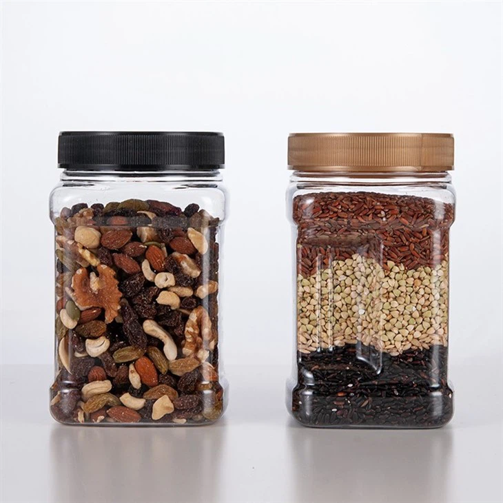 Black Square Clear Jars With Screw Lids