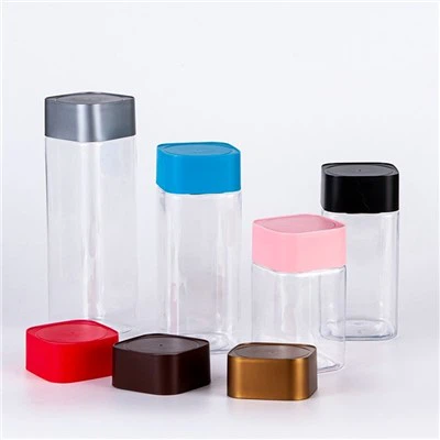 Frascos quadrados de plástico para doces de 500 ml